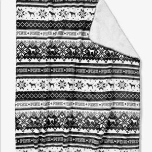 VS Pink Sherpa blanket throw Xmas New